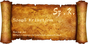 Szegő Krisztina névjegykártya